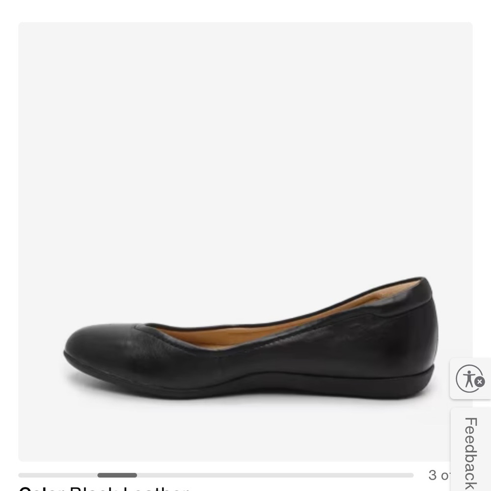 Naturalizer Black Leather Flats - Picture 2 of 6